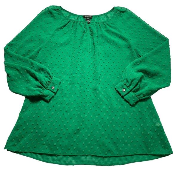J. CREW Sheer Swiss Dot Long Sleeves Blouse XXS - Picture 2 of 7
